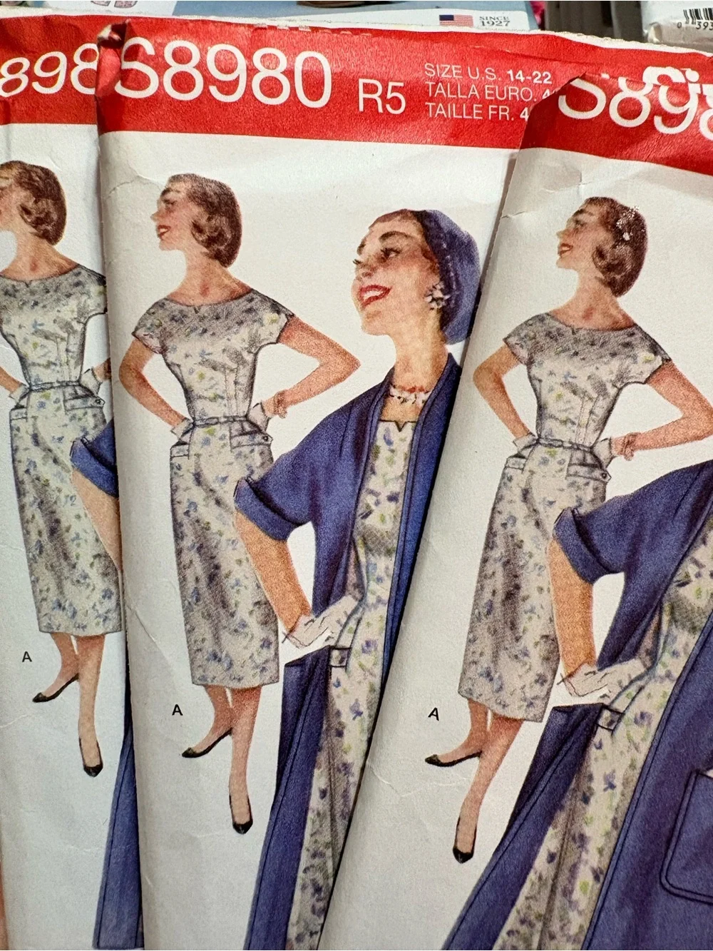 BN UNCUT SIMPLICITY 8980 R5 Plus Size Vintage 1950s SEWING PATTERNS DRESS